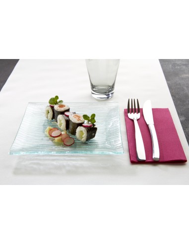 Plato Llano Cuadrado Transparente Vidrio Templado 26X26 Cm Veloutee Pro.mundi