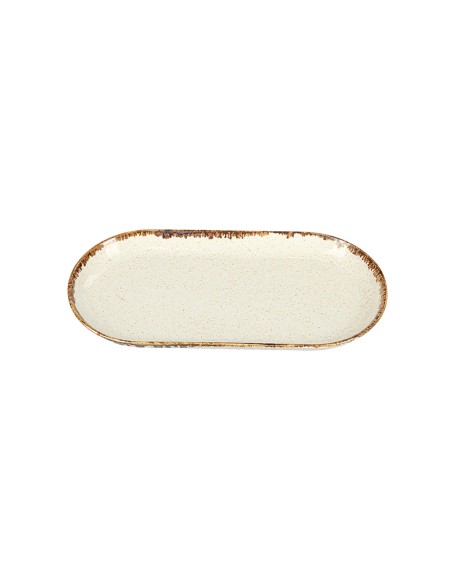 Bandeja Oval Porcelana Beige 30 Cm Seasons Beige Porland