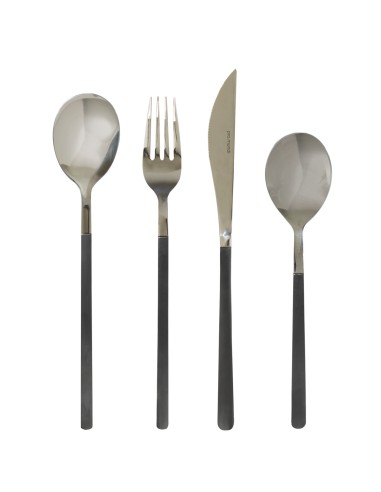 Cuchara de mesa negra inox 18/0 19,9 cm Aroma Pvd Negro Pro.mundi