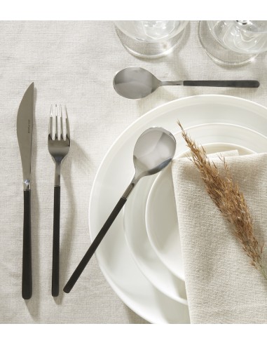 Cuchara de mesa negra inox 18/0 19,9 cm Aroma Pvd Negro Pro.mundi