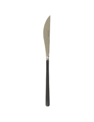 Cuchillo de mesa monobloque dentado negro 22