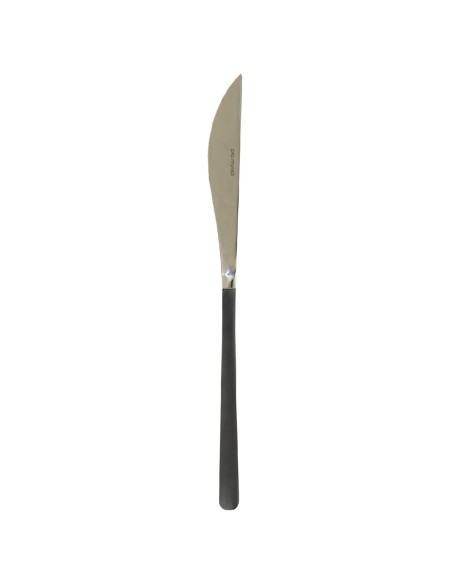 Cuchillo de mesa monobloque dentado negro 22