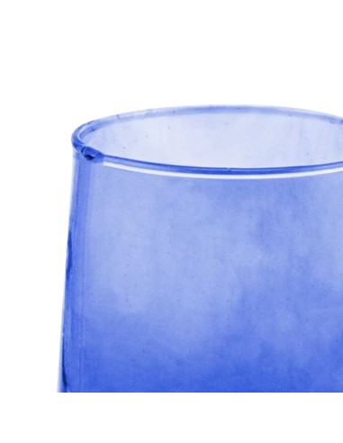 Vaso forma baja azul vidrio reciclado 25 cl Lily Pro.mundi