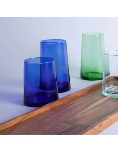 Vaso forma baja azul vidrio reciclado 25 cl Lily Pro.mundi