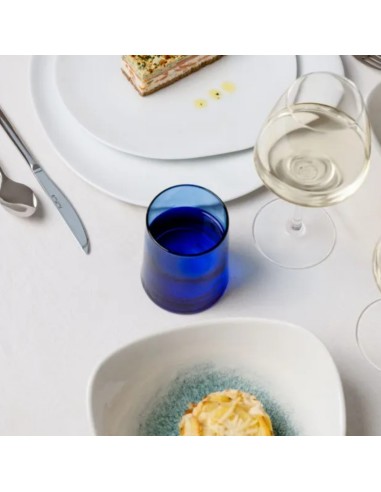 Vaso forma baja azul vidrio reciclado 25 cl Lily Pro.mundi