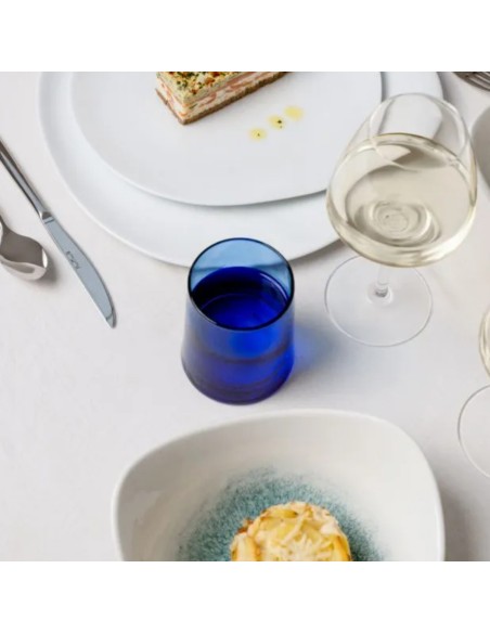 Vaso forma baja azul vidrio reciclado 25 cl Lily Pro.mundi