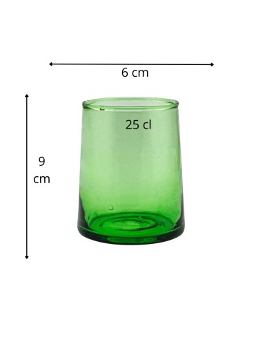 Vaso bajo verde vidrio reciclado 25 cl Lily Pro.mundi