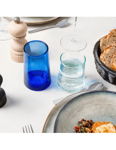 Vaso formato alto azul de vidrio reciclado 33 cl Lily Pro.mundi