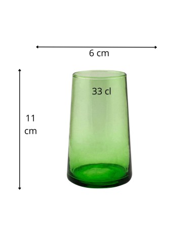 Vaso alto verde vidrio reciclado 33 cl Lily Pro.mundi