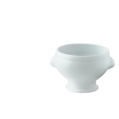 Taza sopera cabeza de león redonda blanca porcelana Ø 9