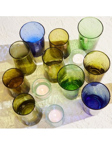 Vaso forma baja ámbar vidrio reciclado 25 cl Lily Pro.mundi