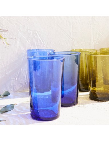 Vaso apilable azul vidrio reciclado 30 cl Pia Pro.mundi