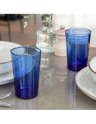 Vaso apilable azul vidrio reciclado 30 cl Pia Pro.mundi
