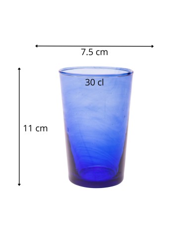 Vaso apilable azul vidrio reciclado 30 cl Pia Pro.mundi