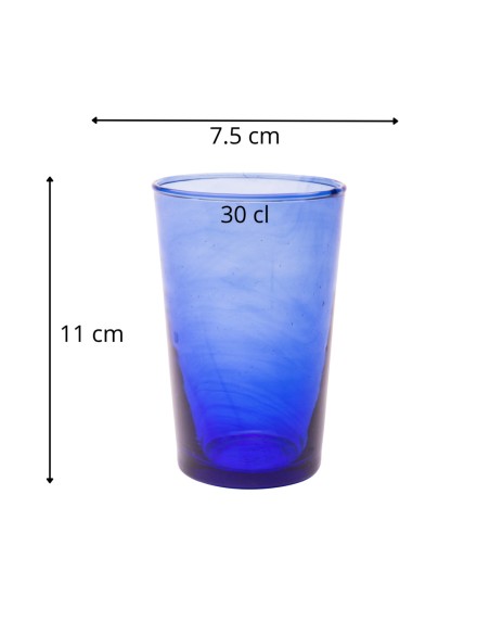 Vaso apilable azul vidrio reciclado 30 cl Pia Pro.mundi