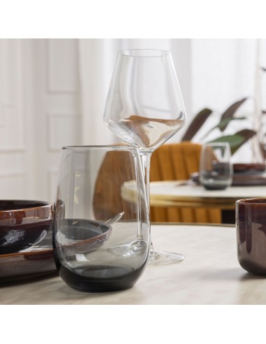 Vaso forma alta gris vidrio 37 cl Cara Pro.mundi