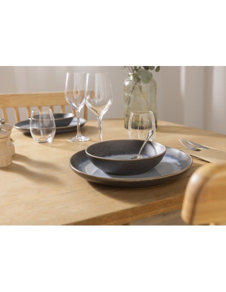 Plato coupé hondo redondo azul glaciar gres esmaltado Ø 17 cm Snow Pro.mundi