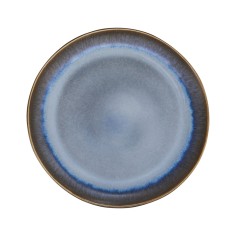 Plato llano redondo azul glaciar gres esmaltado Ø 27 cm Snow Pro.mundi