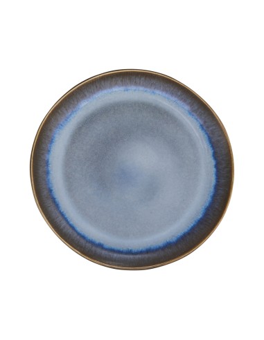 Plato llano redondo azul glaciar gres esmaltado Ø 27 cm Snow Pro.mundi