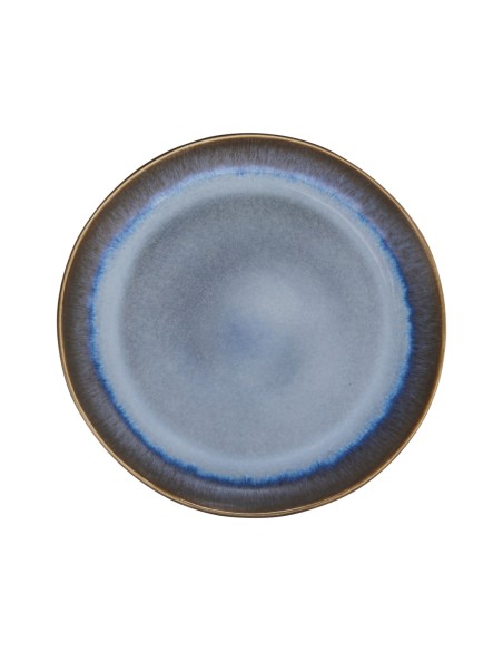 Plato llano redondo azul glaciar gres esmaltado Ø 27 cm Snow Pro.mundi