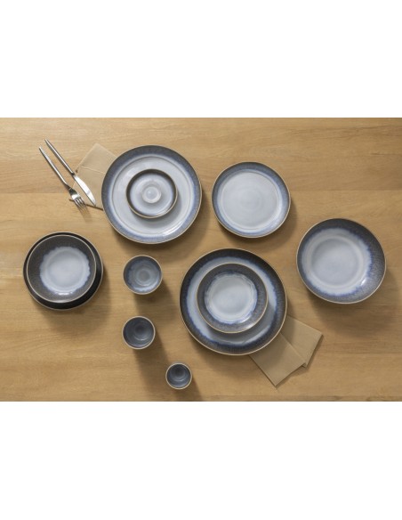 Plato llano redondo azul glaciar gres esmaltado Ø 27 cm Snow Pro.mundi