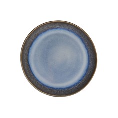 Plato sin ala llano redondo azul glaciar gres esmaltado Ø 21 cm Snow Pro.mundi