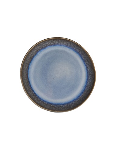 Plato sin ala llano redondo azul glaciar gres esmaltado Ø 21 cm Snow Pro.mundi