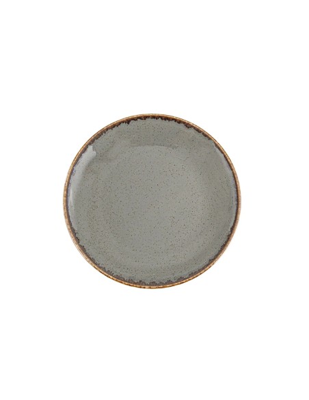 Plato Llano Coupe Redondo Porcelana Gris oscuro 24 Cm Seasons Porland