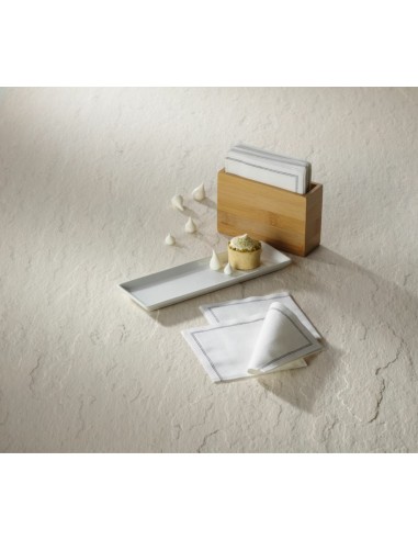 Paquete 25 servilletas cóctel blancas algodón 20x20 cm plegada en 4 Cosy Pro.mundi (25 unidades)