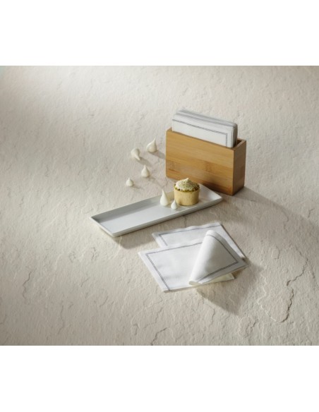 Paquete 25 servilletas cóctel blancas algodón 20x20 cm plegada en 4 Cosy Pro.mundi (25 unidades)