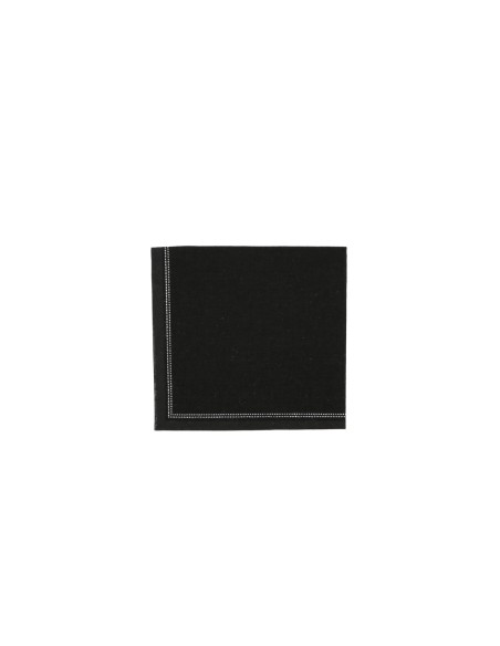 Paquete 25 servilletas de cóctel negro algodón 20x20 cm plegadas en 4 Cosy Pro.mundi (25 unidades)