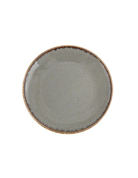 Plato Llano Coupe Redondo Porcelana Gris oscuro 28 Cm Seasons Porland