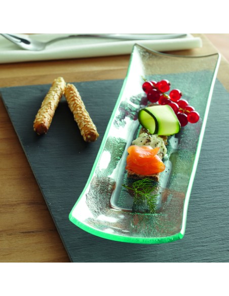 Fuente rectangular transparente vidrio 38 cm Bamboo Pro.mundi