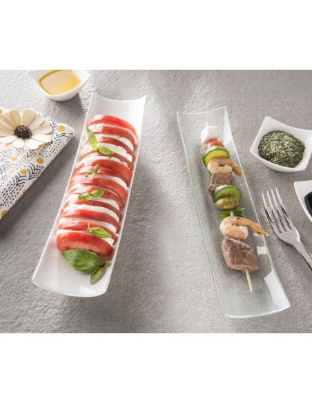 Fuente rectangular blanca porcelana 26 cm Bamboo Pro.mundi