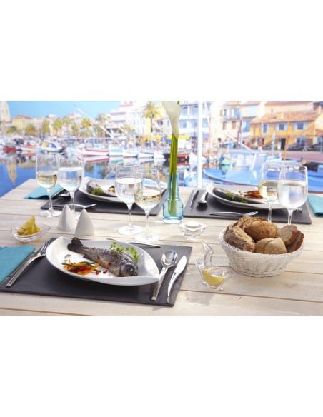 Plato llano oval blanco porcelana 31x18 cm Folia Pro.mundi