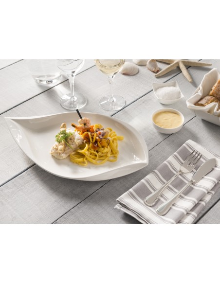 Plato llano oval blanco porcelana 31x18 cm Folia Pro.mundi