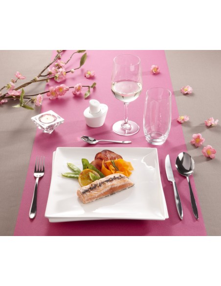 Plato llano cuadrado blanco porcelana 16x16 cm Twins Pro.mundi