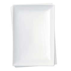 Plato llano rectangular blanco porcelana 32x23 cm Twins Pro.mundi