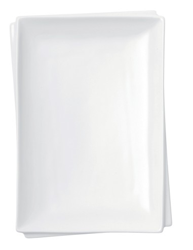 Plato llano rectangular blanco porcelana 32x23 cm Twins Pro.mundi