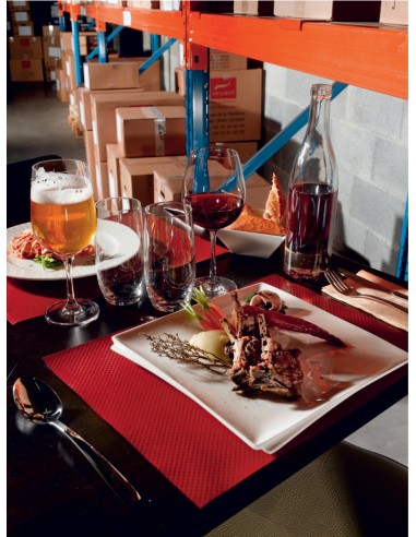 Plato llano rectangular blanco porcelana 32x23 cm Twins Pro.mundi