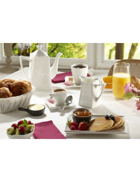 Plato llano rectangular blanco porcelana 15x21 cm Twins Pro.mundi