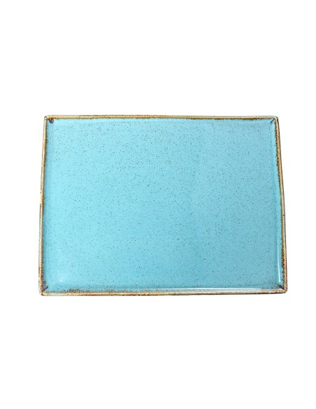 Fuente Rectangular Porcelana Turquesa 35 Cm Seasons Porland
