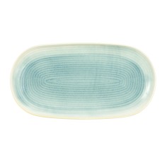 Plato de presentación oval marfil gres esmaltado 33