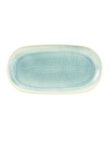 Plato de presentación oval marfil gres esmaltado 33