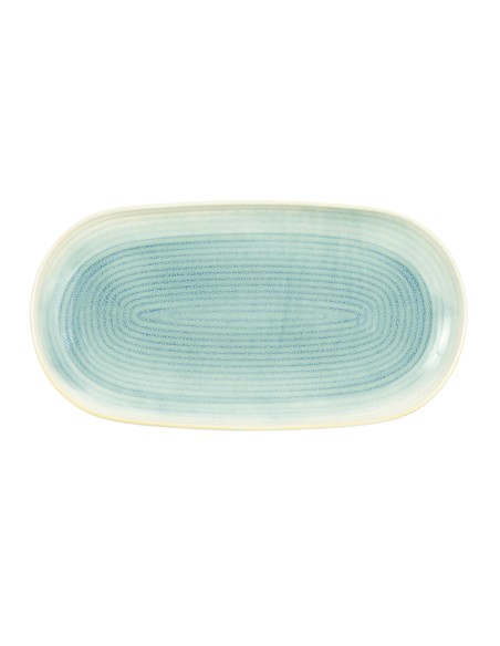 Plato de presentación oval marfil gres esmaltado 33