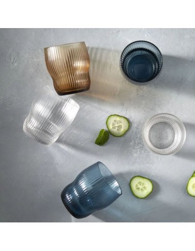 Vaso gris azul de vidrio 30 cl Soho Pro.mundi