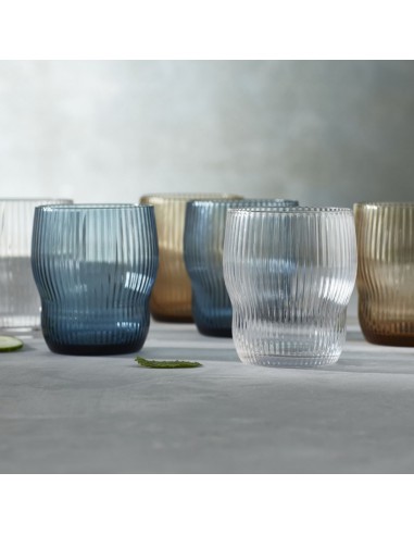 Vaso gris azul de vidrio 30 cl Soho Pro.mundi