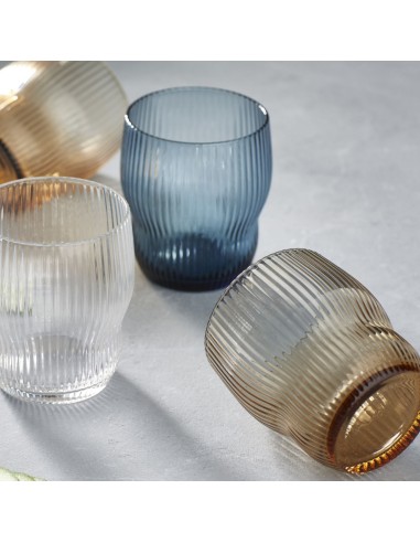 Vaso gris azul de vidrio 30 cl Soho Pro.mundi