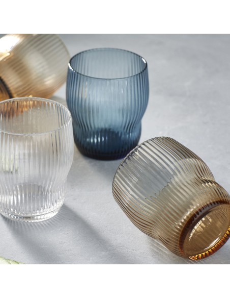 Vaso gris azul de vidrio 30 cl Soho Pro.mundi