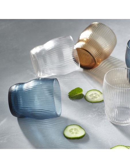 Vaso gris azul de vidrio 30 cl Soho Pro.mundi